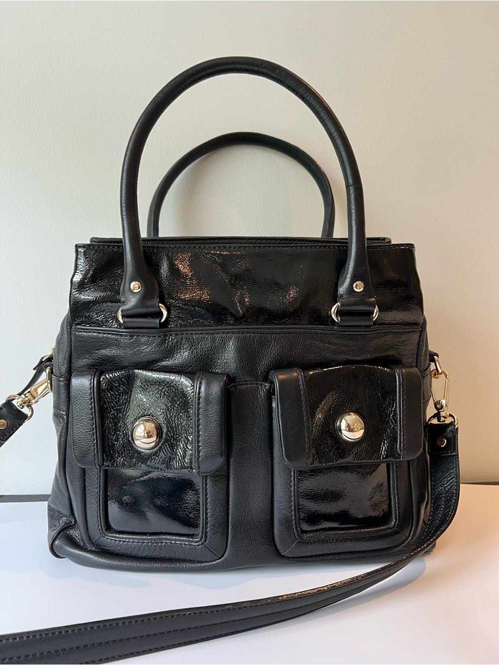 Kate Spade Roland Park Cecilia Bag Black Leather with Removable Strap, Gold H/W